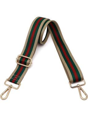 Purse Strap Replacement Adjustable Crossbody Bag Strap Beige Green Red Stripe
